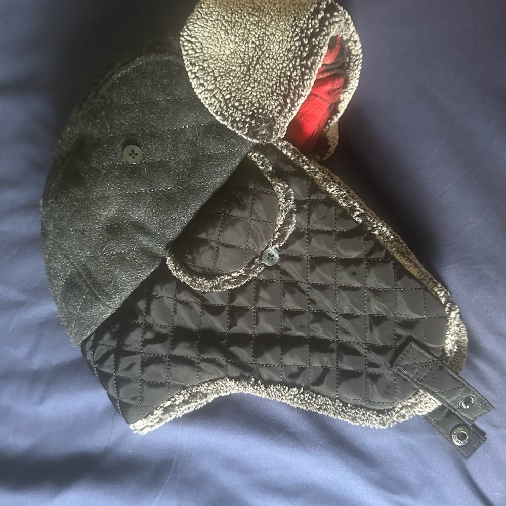 Express Red and Black Plaid Hat
